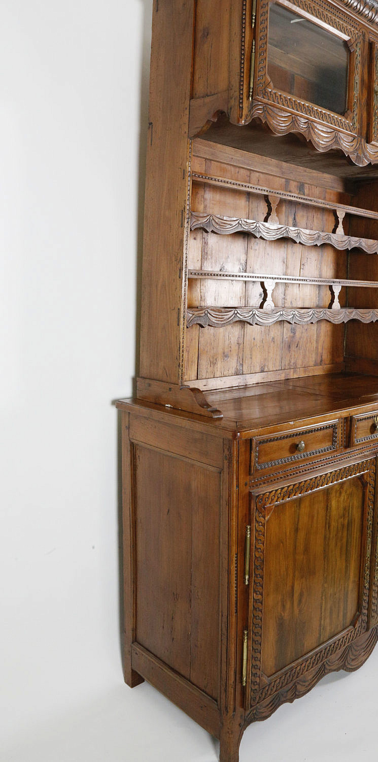 Antique French Provincial Carved Walnut Hutch Antique French Provincial Carved Walnut Open
