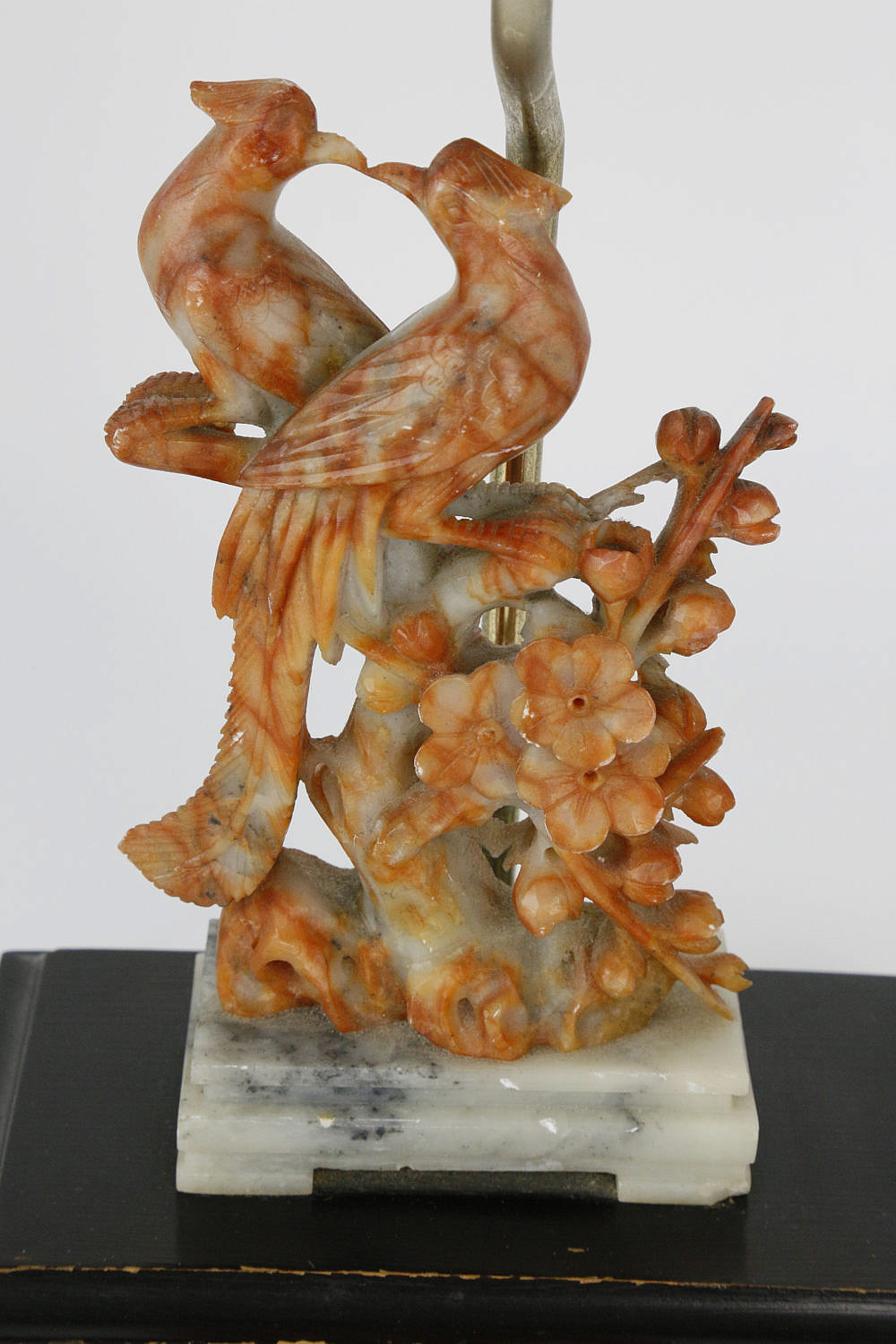 Antique Chinese Soapstone Phoenix Bird Lamp Antique Chinese Soapstone