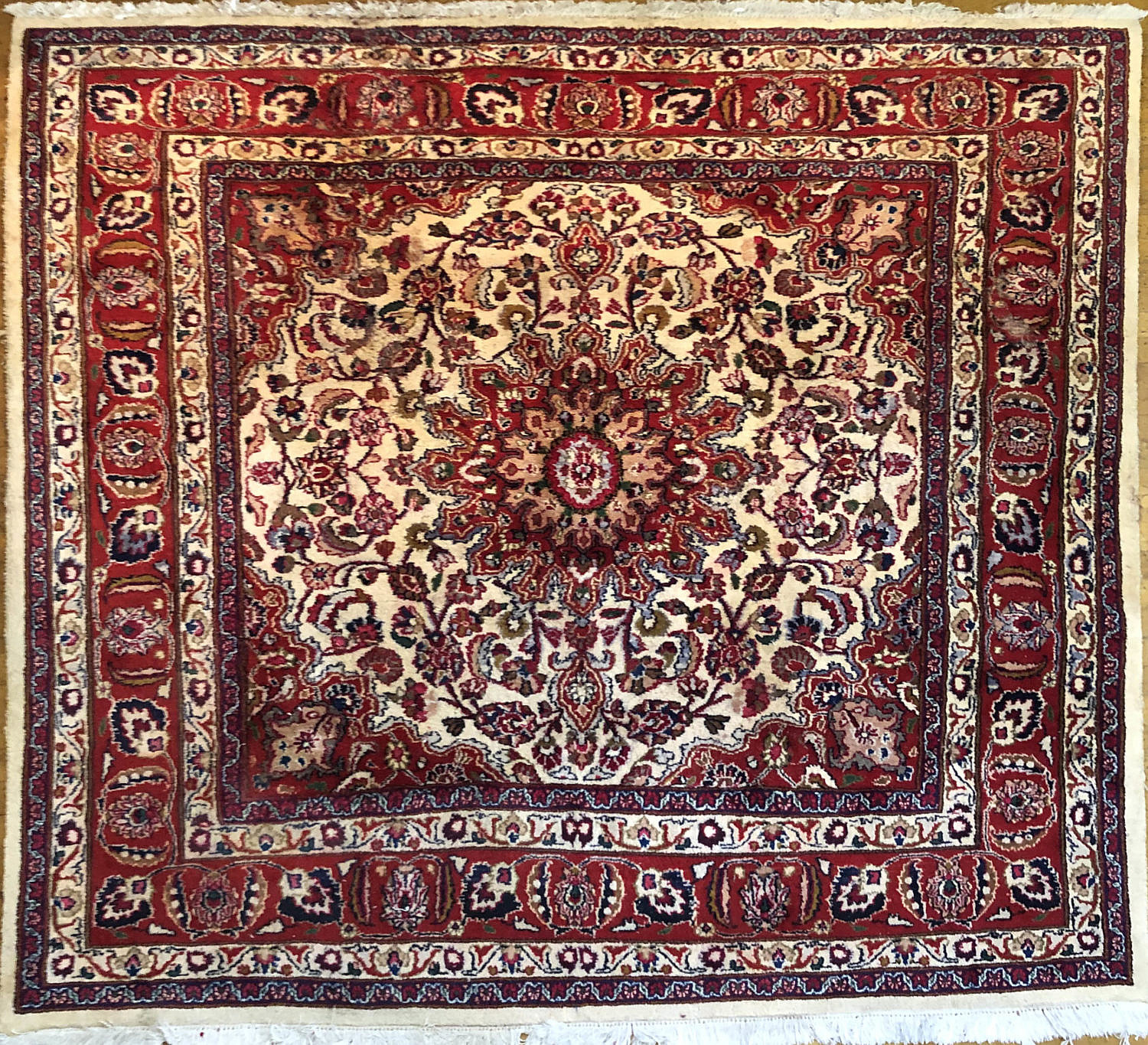 Vintage Hand Knotted Wool Oriental Foyer Carpet Vintage Hand Knotted