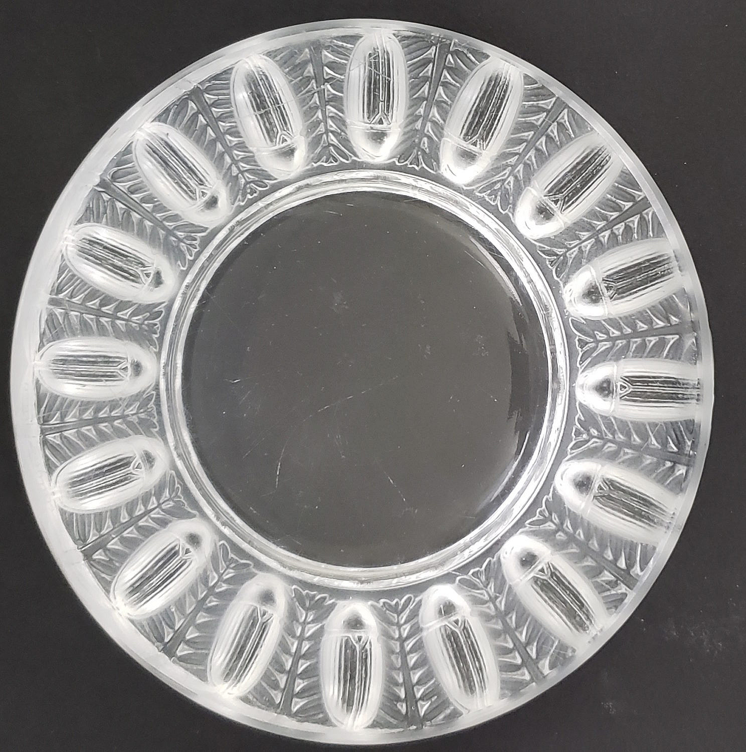 Lalique France Glass Figural Ashtray Signed Lalique French Frosted